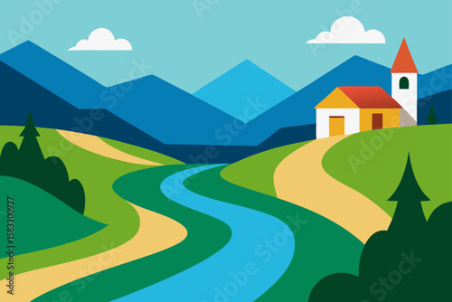 scenic view of a river flowing through a rural