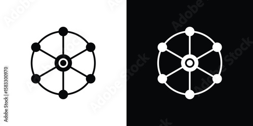 Multichannel icon vector graphics. Flat solid black vector set