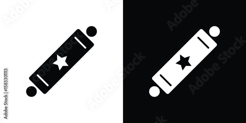Mezuzah icon vector graphics. Flat solid black vector set