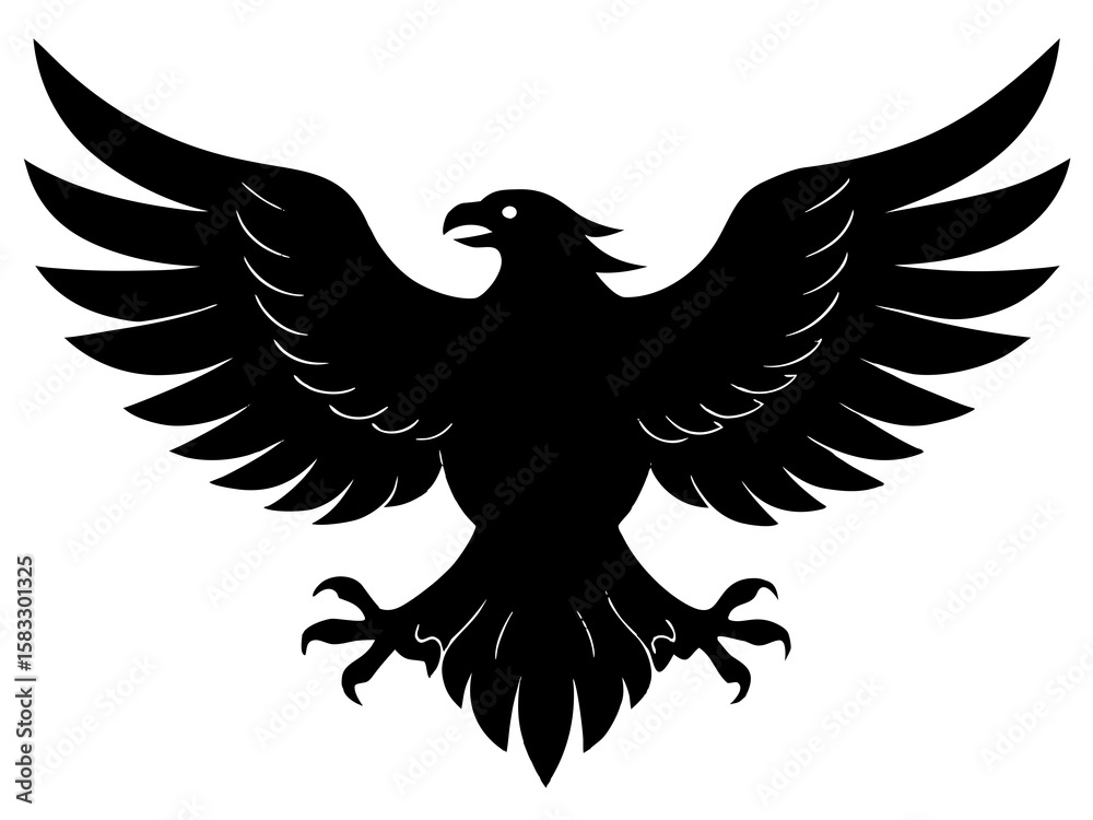 Fototapeta premium American eagle black silhouette vector,bald eagle icon