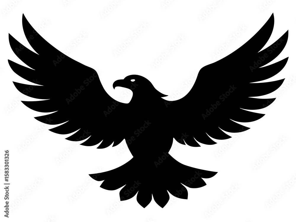 Obraz premium American eagle black silhouette vector,bald eagle icon