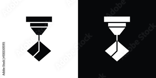 Laser machine icon vector graphics. Flat solid black vector set