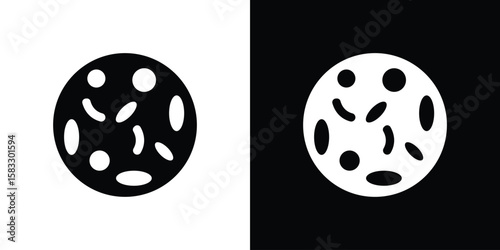 Leukemia icon vector graphics. Flat solid black vector set