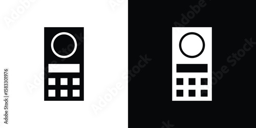 Intercom icon vector graphics. Flat solid black vector set