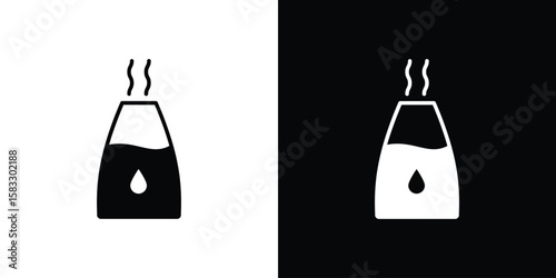 Humidifier icon vector graphics. Flat solid black vector set