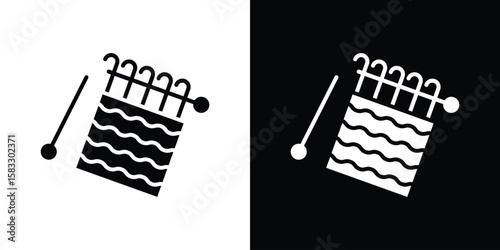 Handloom icon vector graphics. Flat solid black vector set