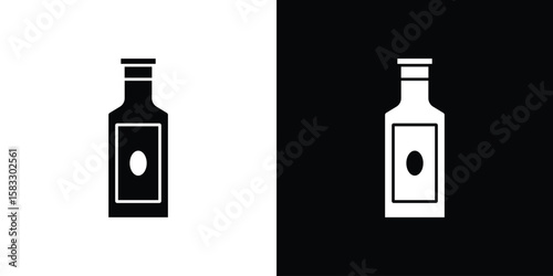 Gin icon vector graphics. Flat solid black vector set