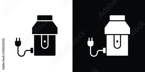 Garbage disposal icon vector graphics. Flat solid black vector set