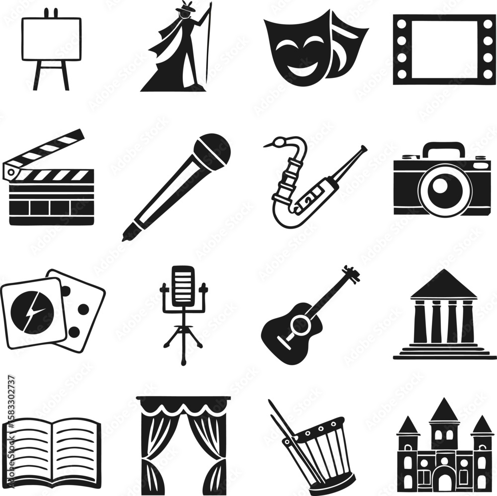 Fototapeta premium Arts & Entertainment Media Icons - Culture, Performance & Creativity