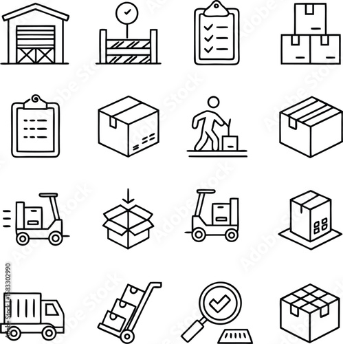 Logistics & Shipping Icons - Warehouse Management & Delivery Symbols