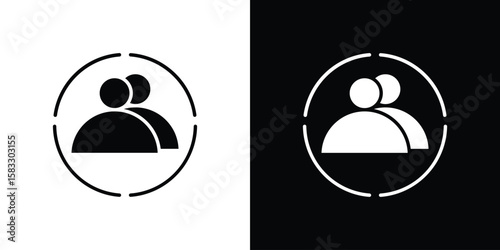Demographics icon vector graphics. Flat solid black vector set