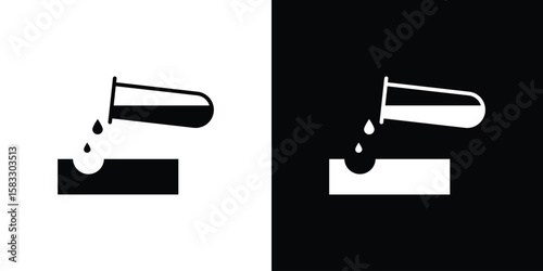 Corrosive substance icon vector graphics. Flat solid black vector set