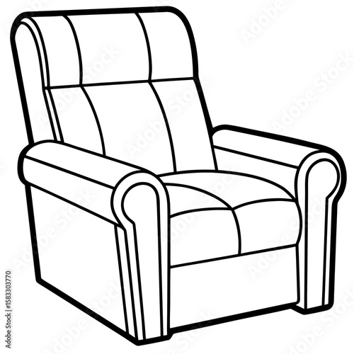 Modern Recliner Chair Vector Art