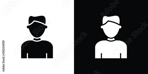 Cashier icon vector graphics. Flat solid black vector set
