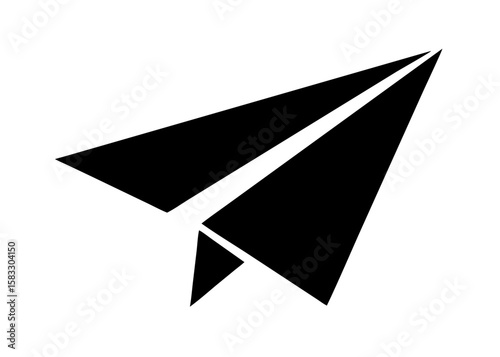  black paper airplane silhouette Vector illustration