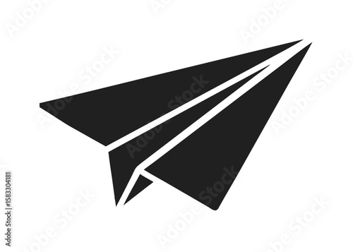  black paper airplane silhouette Vector illustration