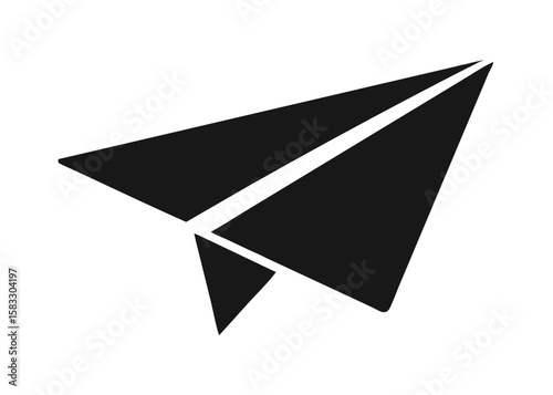  black paper airplane silhouette Vector illustration