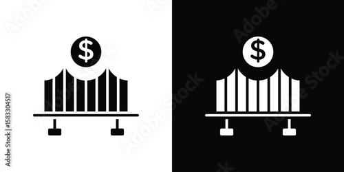 Bridging loan icon vector graphics. Flat solid black vector set