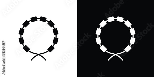 Bracelet icon vector graphics. Flat solid black vector set
