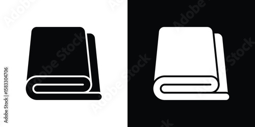 blanket icon vector graphics. Flat solid black vector set