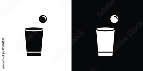 Beer pong icon vector graphics. Flat solid black vector set