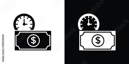 Annuity icon vector graphics. Flat solid black vector set