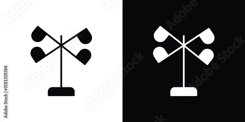Anemometer icon vector graphics. Flat solid black vector set