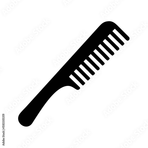 Comb silhouette icon. Hair comb and hair brush Vector