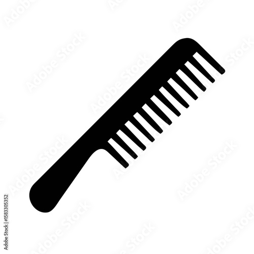Comb silhouette icon. Hair comb and hair brush Vector