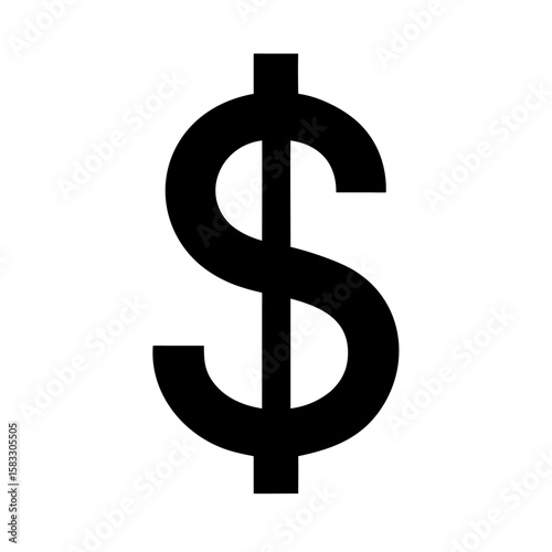 dollar icon symbol vector sign silhouette illustration