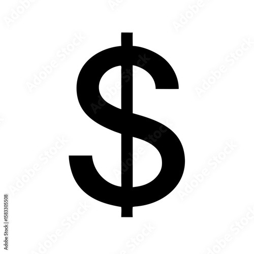 dollar icon symbol vector sign silhouette illustration