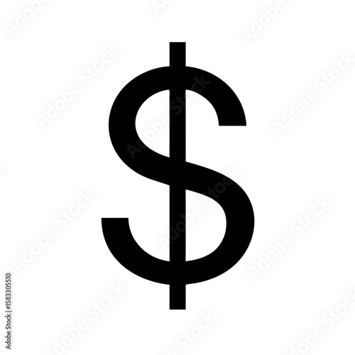 dollar icon symbol vector sign silhouette illustration