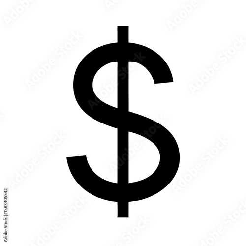dollar icon symbol vector sign silhouette illustration