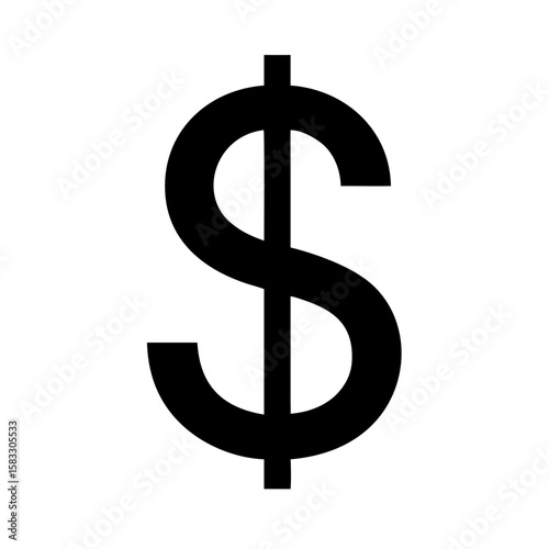 dollar icon symbol vector sign silhouette illustration