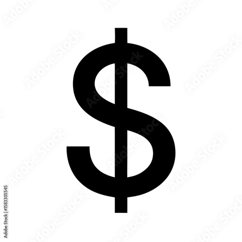 dollar icon symbol vector sign silhouette illustration