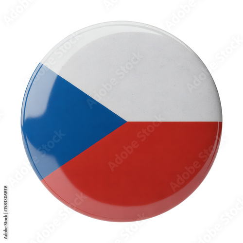 Free Download A Czech Republic flag button with bright colors on an isolated background - GFXLoad
