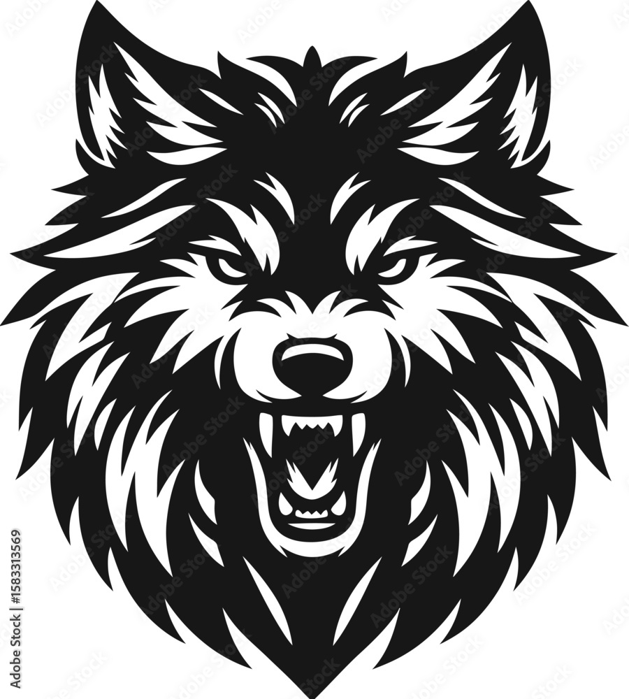 Obraz premium The design captures the wild spirit and strength of the wolf, making it ideal for various artistic and branding purposes.