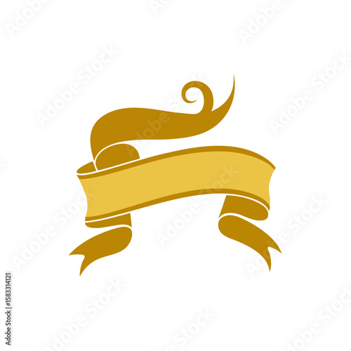 gilded decorative ribbon scroll across top 
