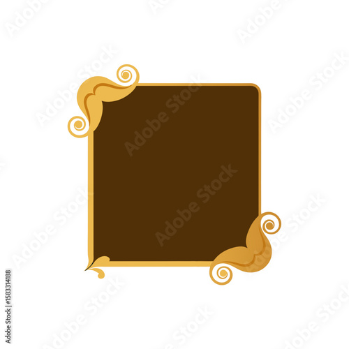 gilded scroll corners on antique invitation 