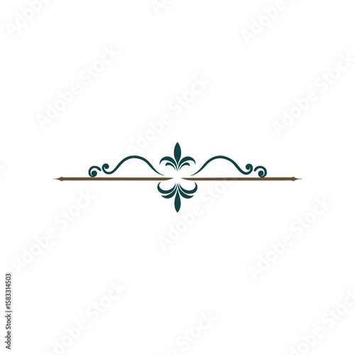 symmetrical ornamental divider with antique line