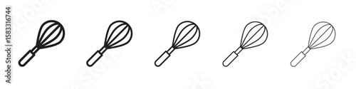 Whisk icon vector Art line Illustrations collection