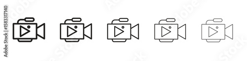 Video camera icon vector Art line Illustrations collection
