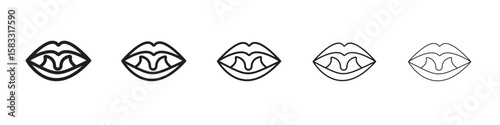 Tonsillitis icon vector Art line Illustrations collection