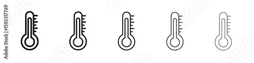 Thermometer icon vector Art line Illustrations collection