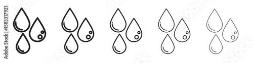 Tear drop icon vector Art line Illustrations collection