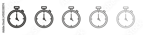 Stopwatch icon vector Art line Illustrations collection