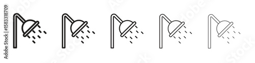 Shower Head icon vector Art line Illustrations collection