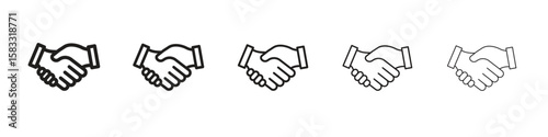 Shake hands icon vector Art line Illustrations collection
