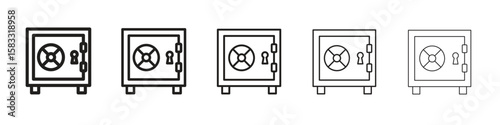 Safe icon vector Art line Illustrations collection