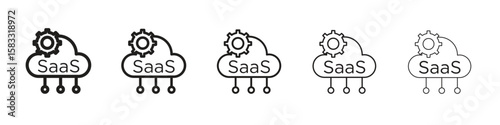 SaaS icon vector Art line Illustrations collection